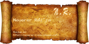 Neuerer Róza névjegykártya